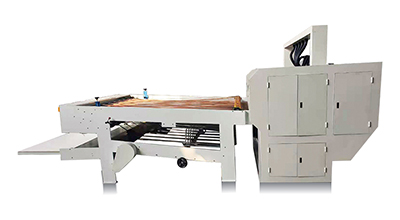 Máquina computarizada de corte longitudinal, corte y apilado de cuchillas finas